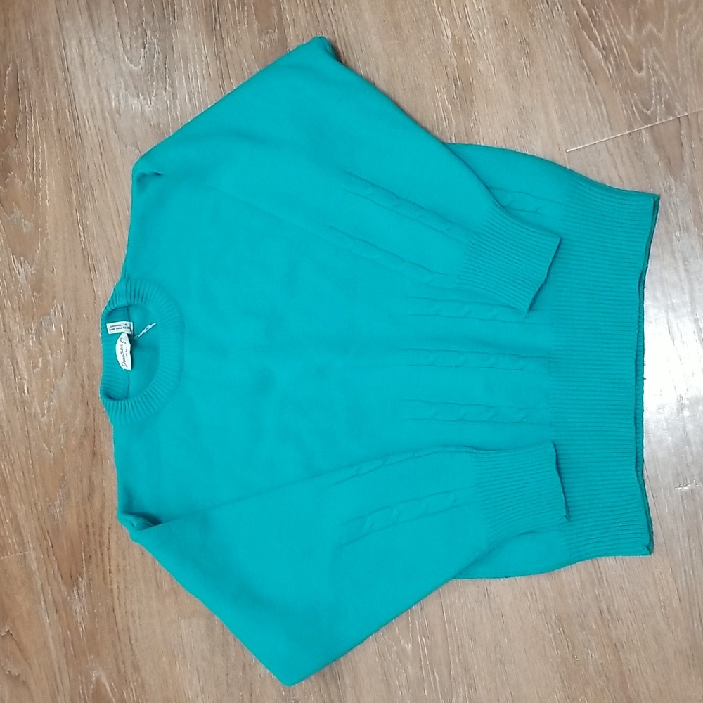 (M) Jonathan J CableKnit Sweater Crew Neck Solid Color Cozy Grannycore Retro